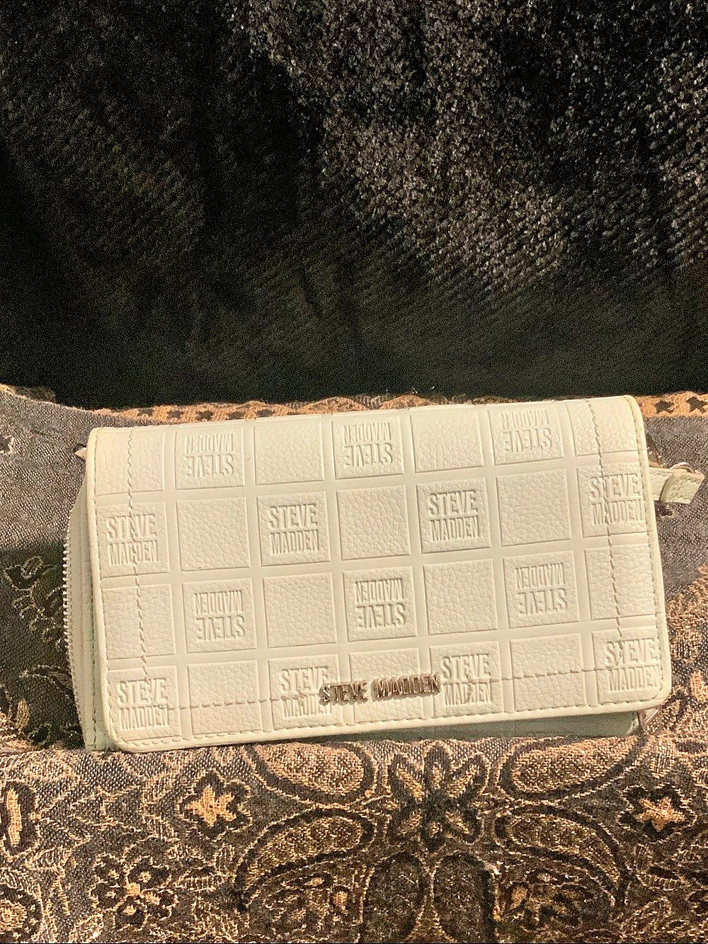 Steve Madden Embossed Crossbody Bag in White